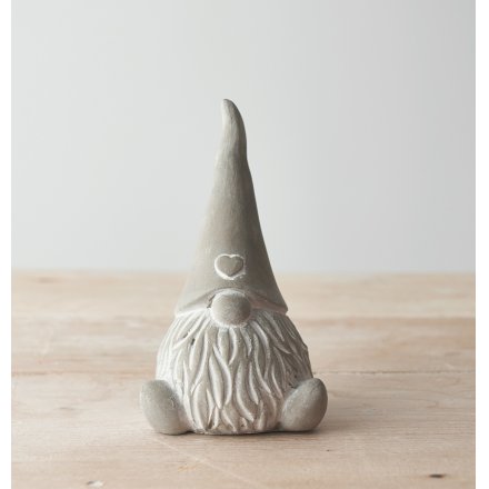 Cement Sitting Gonk with Heart - Medium