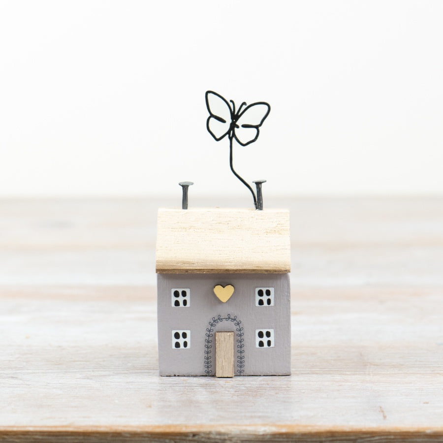 Wooden Butterfly House Deco