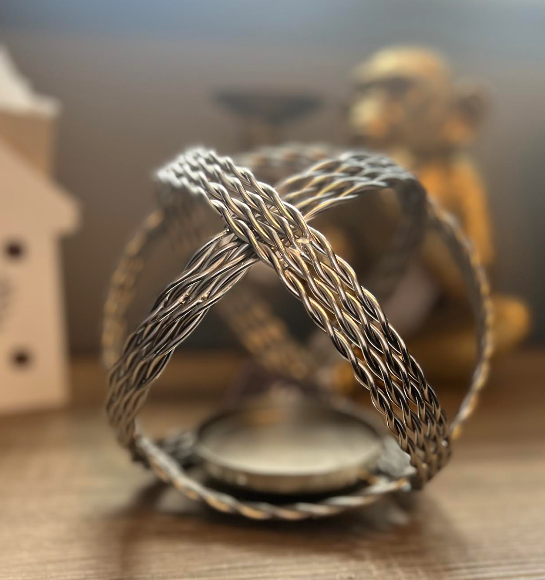 Medium Silver Ball Candle Holder