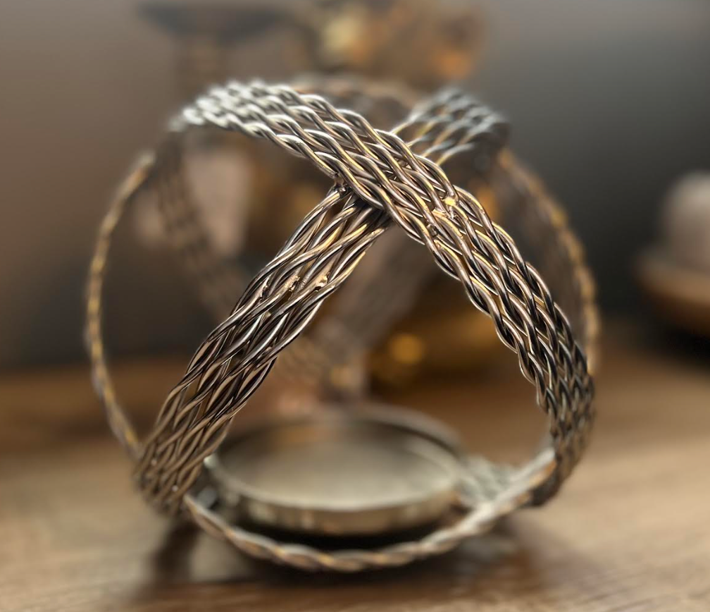 Medium Silver Ball Candle Holder