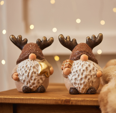 Gonk with antlers ceramic ornament - Available in 2 designs