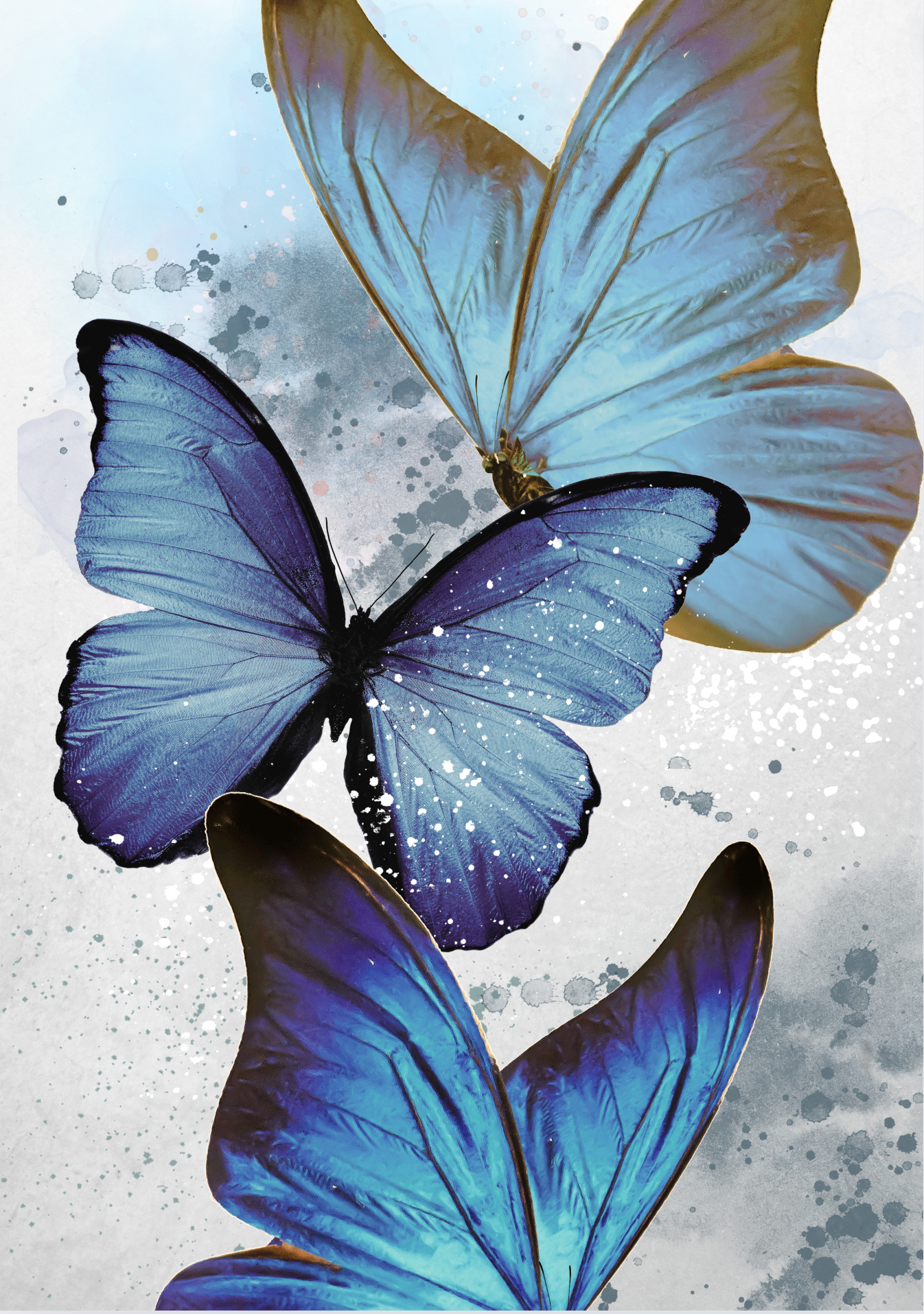 Butterflies cluster (Blue) print