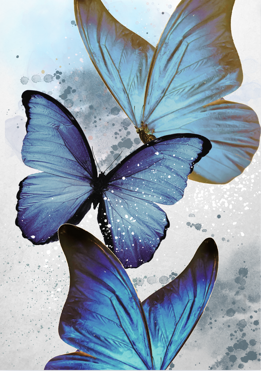 Butterflies cluster (Blue) print