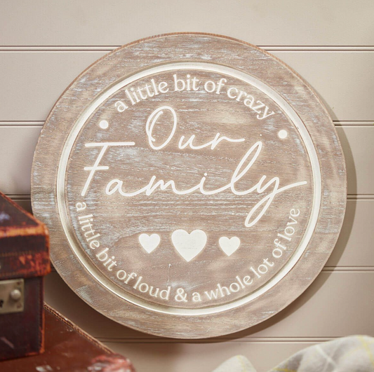 Our Family Round Plaque