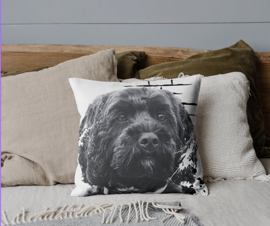 Black Cockapoo Cushion (available in various sizes)