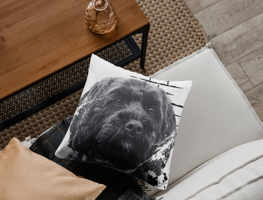 Black Cockapoo Cushion (available in various sizes)