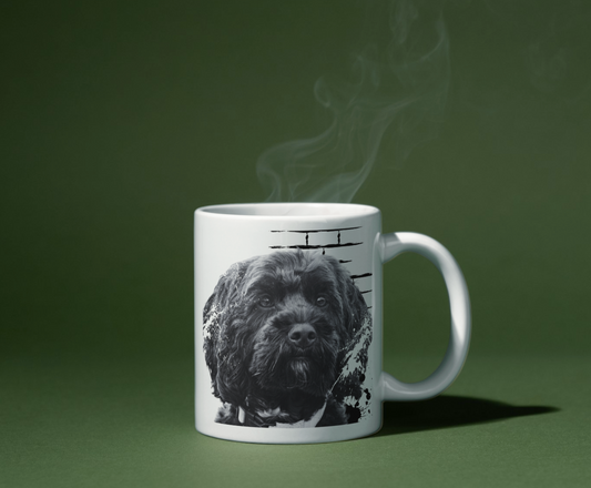 Black Cockapoo paint splash Mug