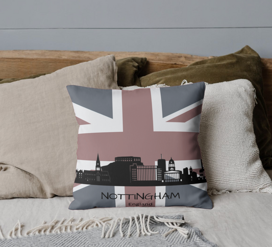 Nottingham Skyline Flag Cushion (available in various sizes)