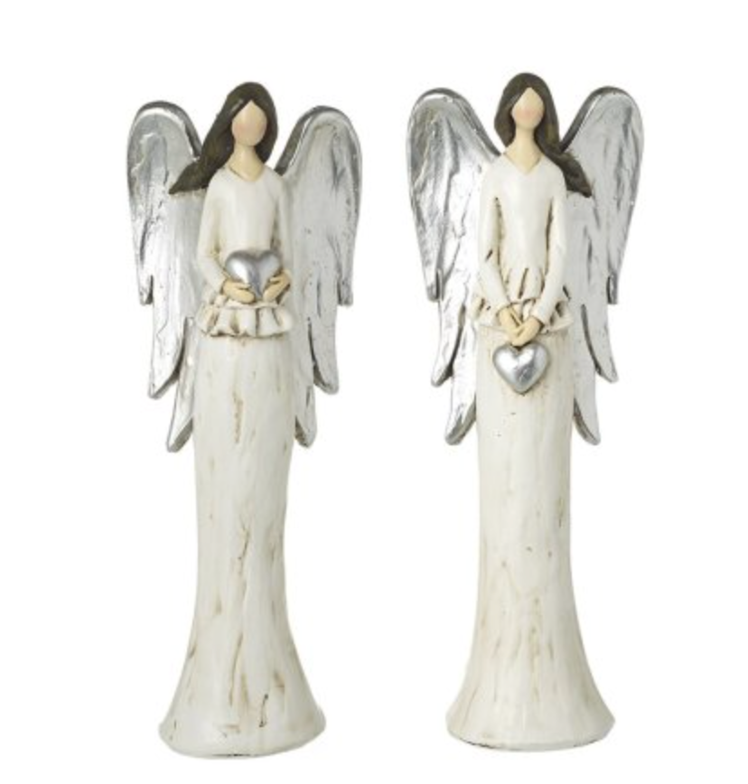 Silver Angel Wings (holding Heart)
