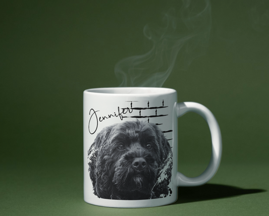 Black Cockapoo paint splash Mug