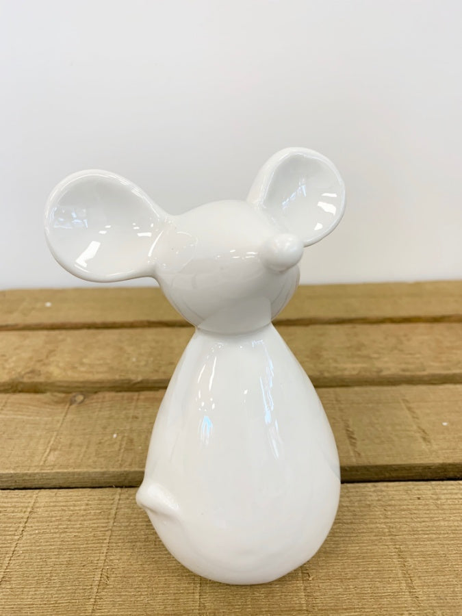 WHITE CERAMIC MOUSE
