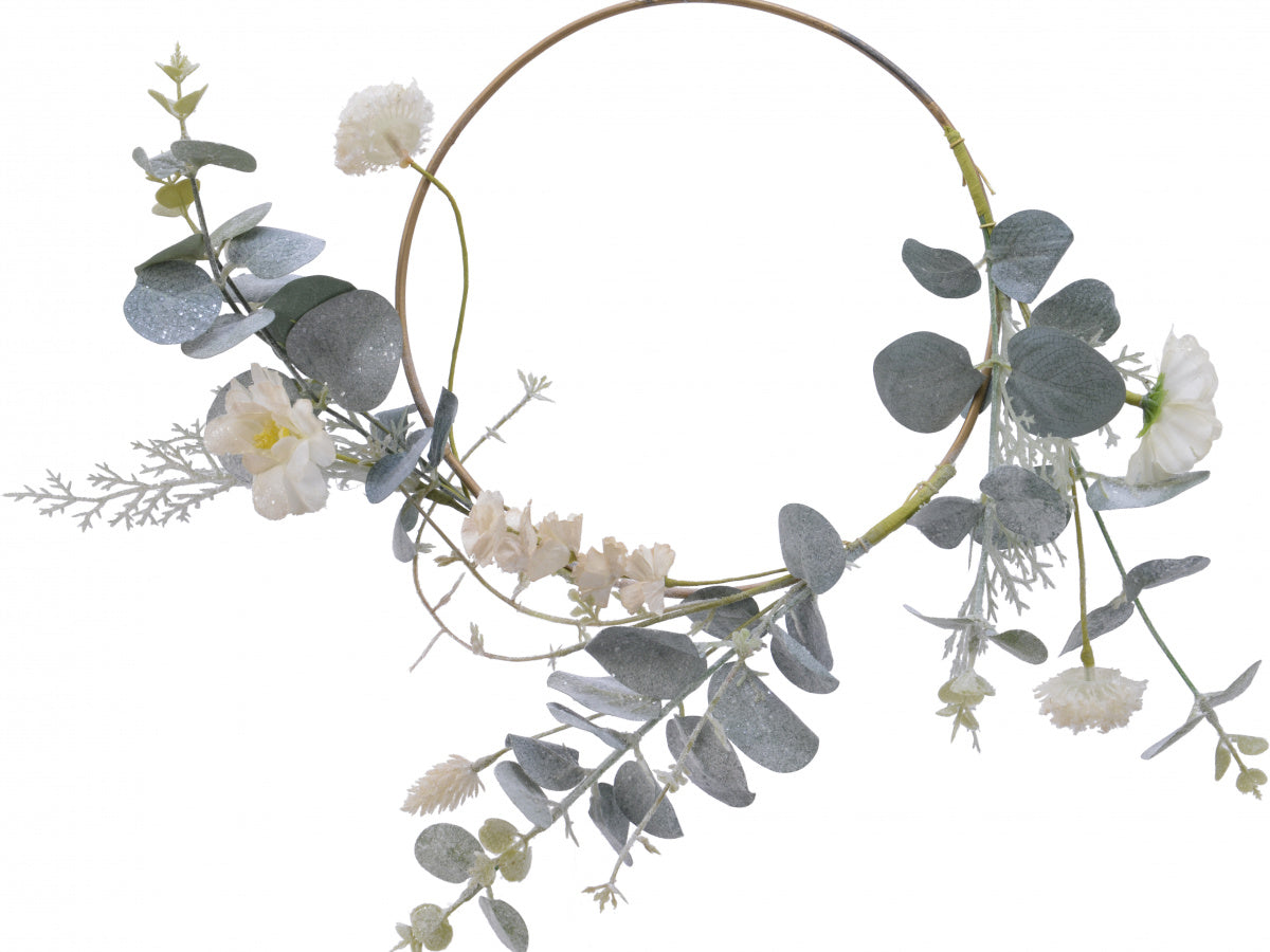 Flower & Leaf Hoop wreath - available in 2 sizes