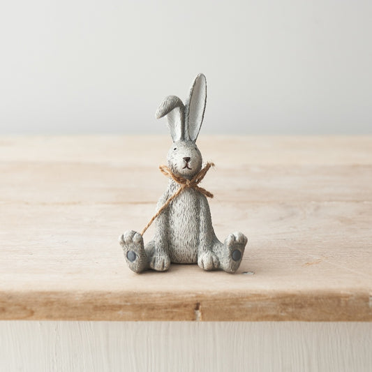 Grey Rabbit with Bow