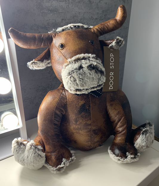 BULL FAUX LEATHER DOORSTOP