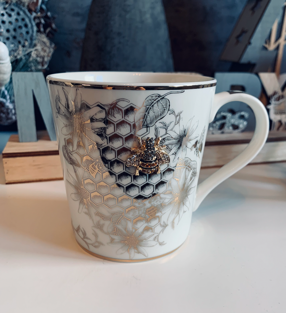GOLD BEE HIVE MUG