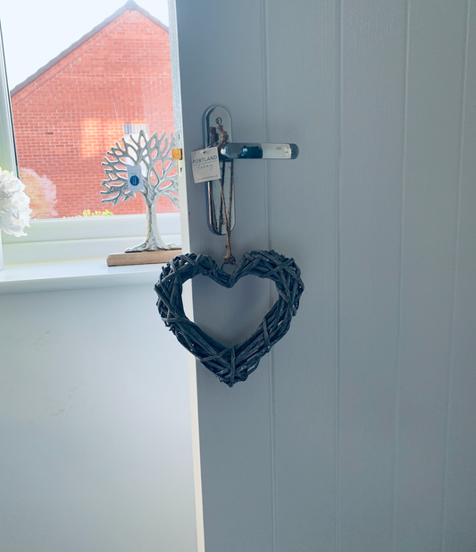 RATTAN HEART GREY WASH (Wreath) - available in various sizes