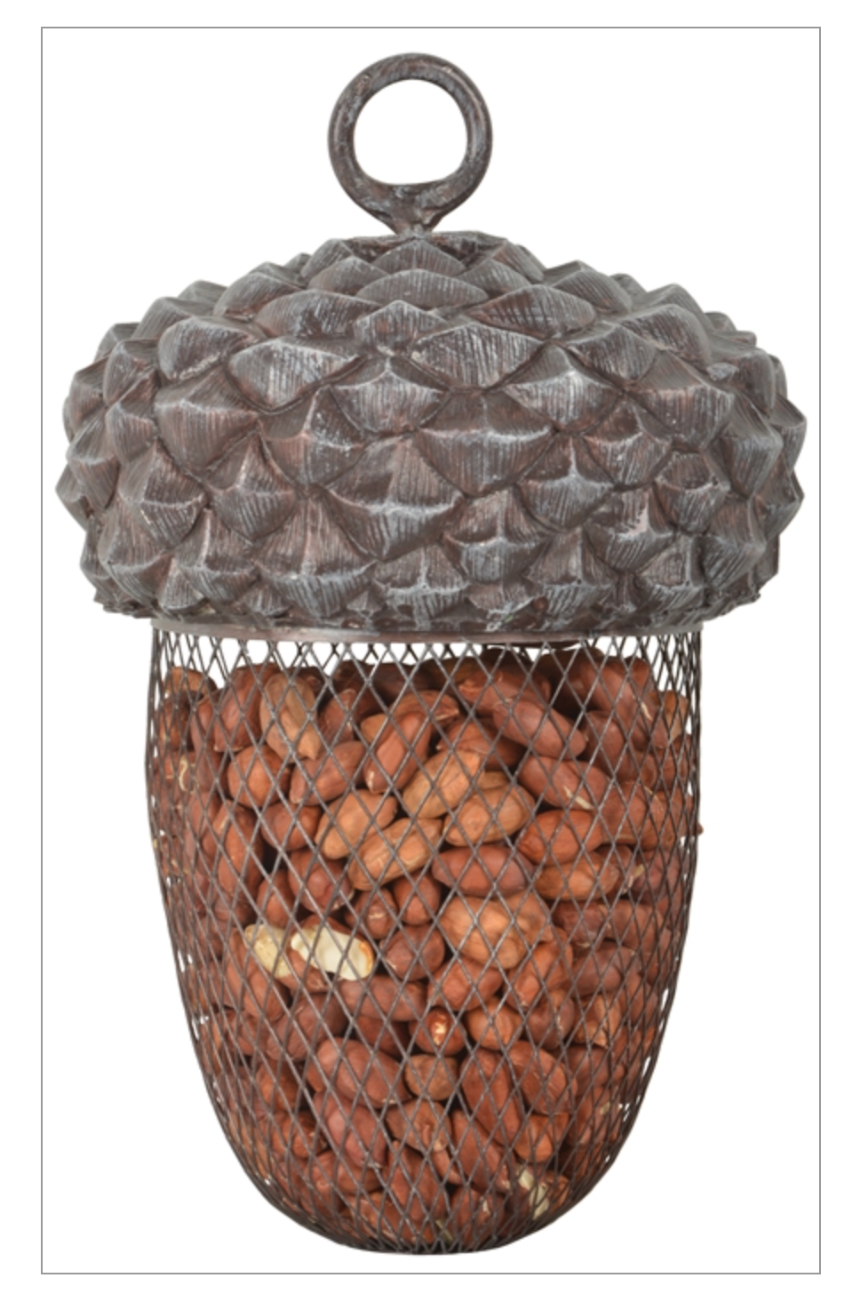 Rustic Hanging Acorn Bird Feeder 22cm