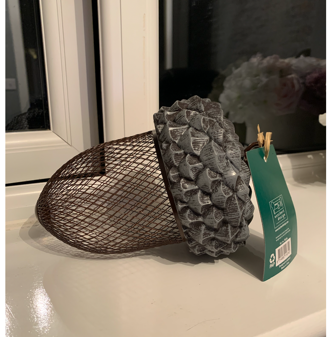 Rustic Hanging Acorn Bird Feeder 22cm
