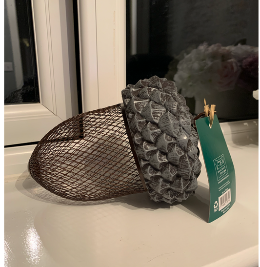 Rustic Hanging Acorn Bird Feeder 22cm