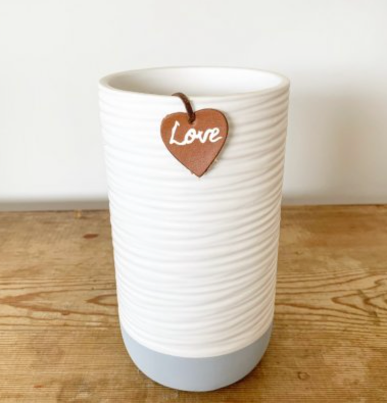 White and Grey Pot - available in various sizes