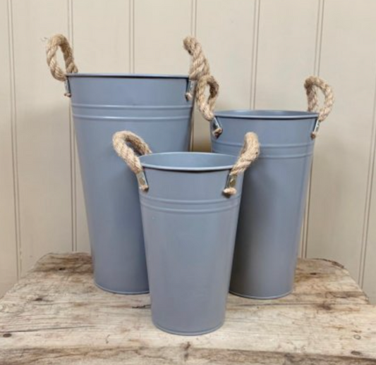 FLOWER BUCKET GREY - available in various sizes
