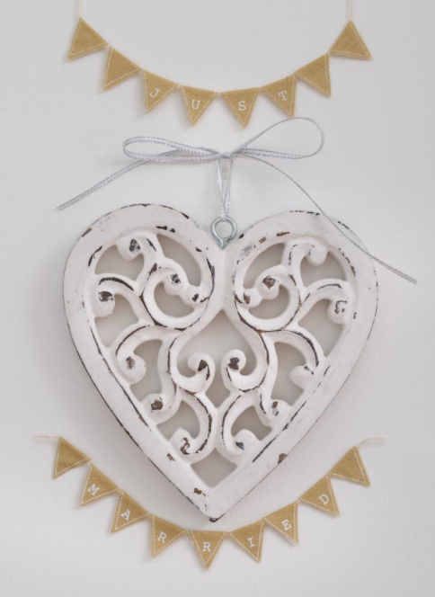 Filigree Hanging White Heart