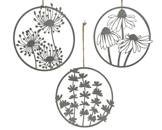 Zinc Floral Cut Out Garden Wall Decoration - various designs