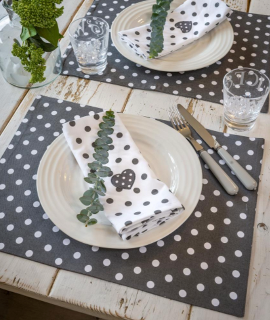 Set of 4 Polka Dot Placemats