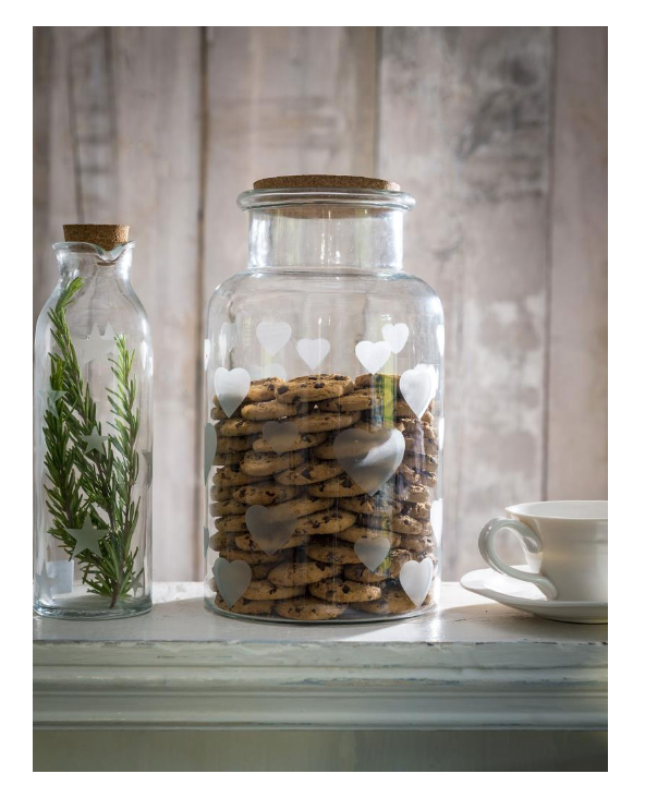 Large Wide Neck Glass Jar Heart