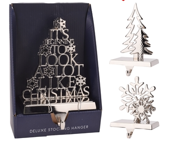 Deluxe Silver Stocking hanger - available in various designs