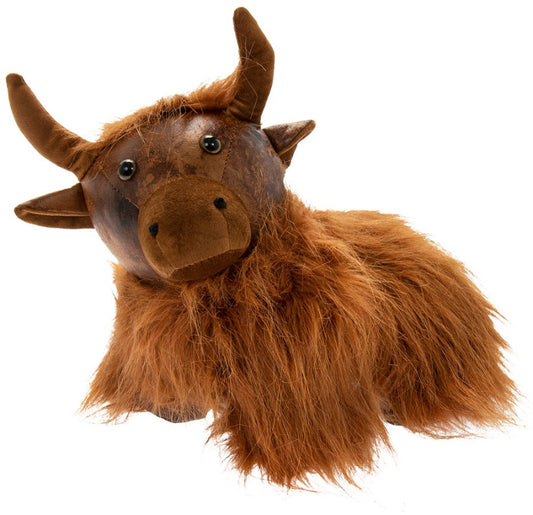 Faux Leather Highland Brown Cow Doorstop