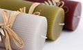 Ribbed Pillar Candles - Available in 3 colours