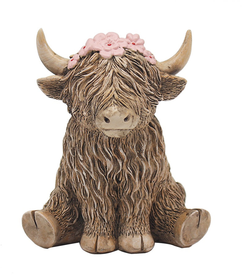 Highland Cow with Flower crown