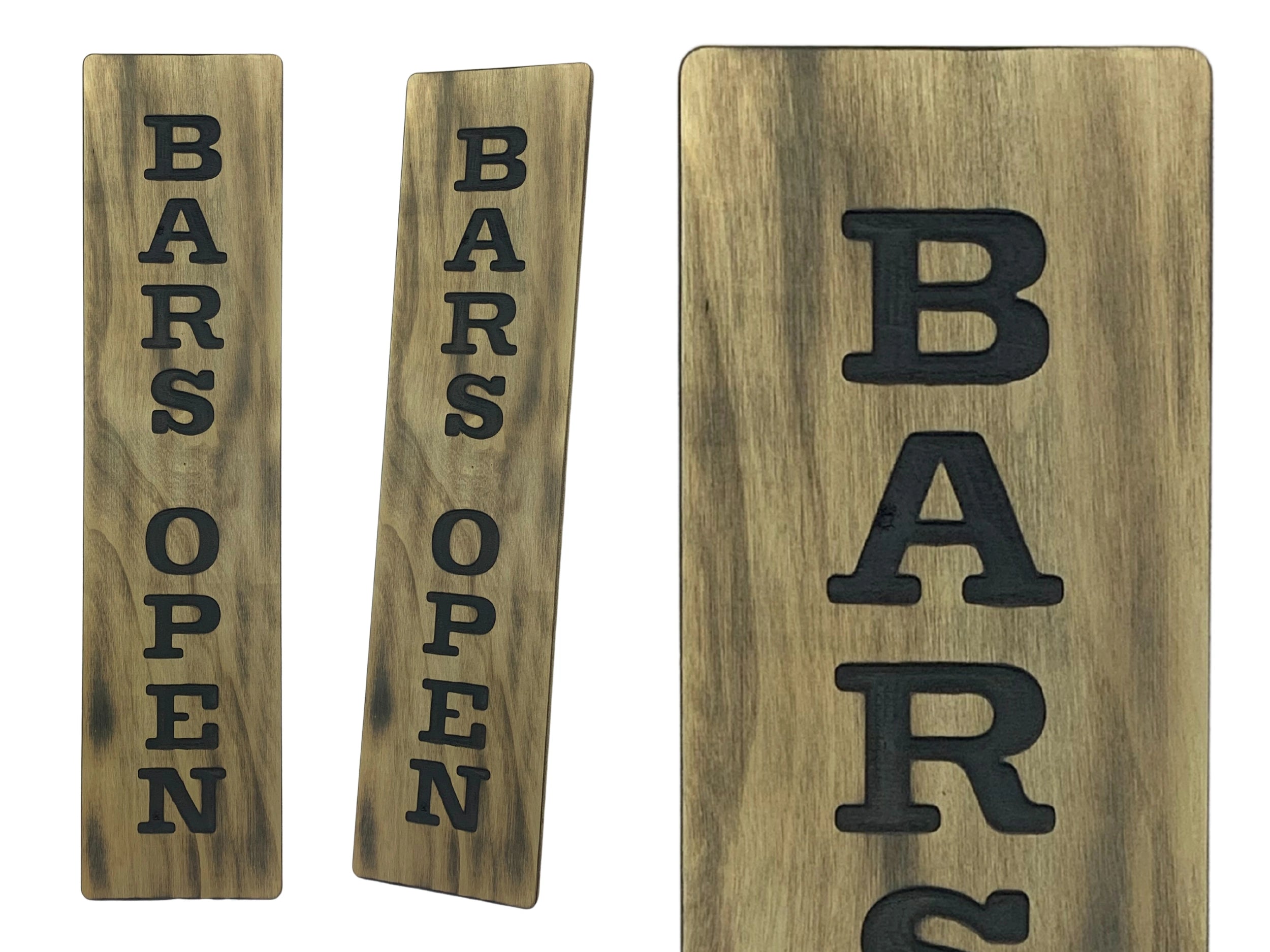Bars Open Floor Standing Rustic Outdoor Sign