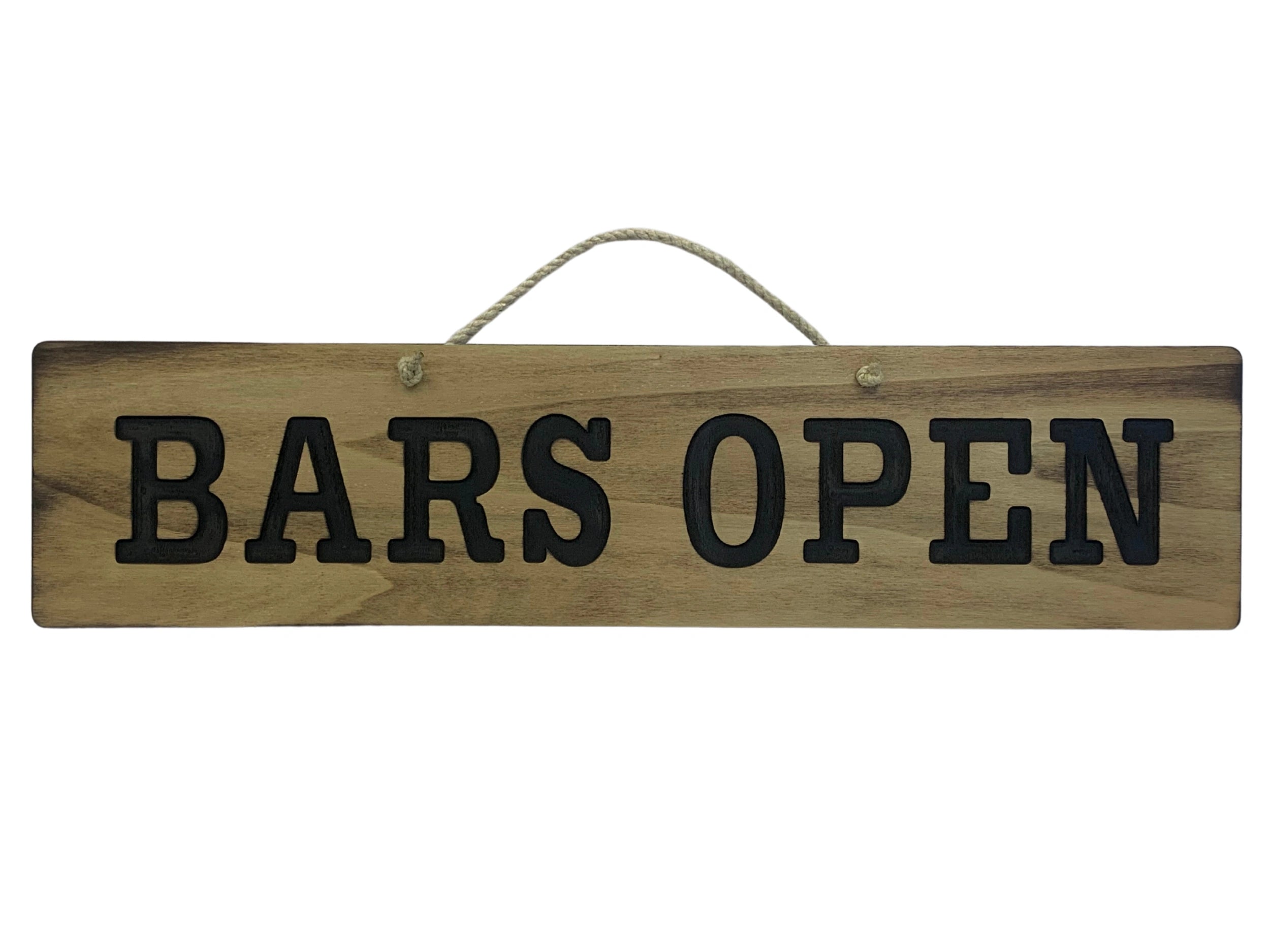 Bars Open Large Rustic Outdoor Sign