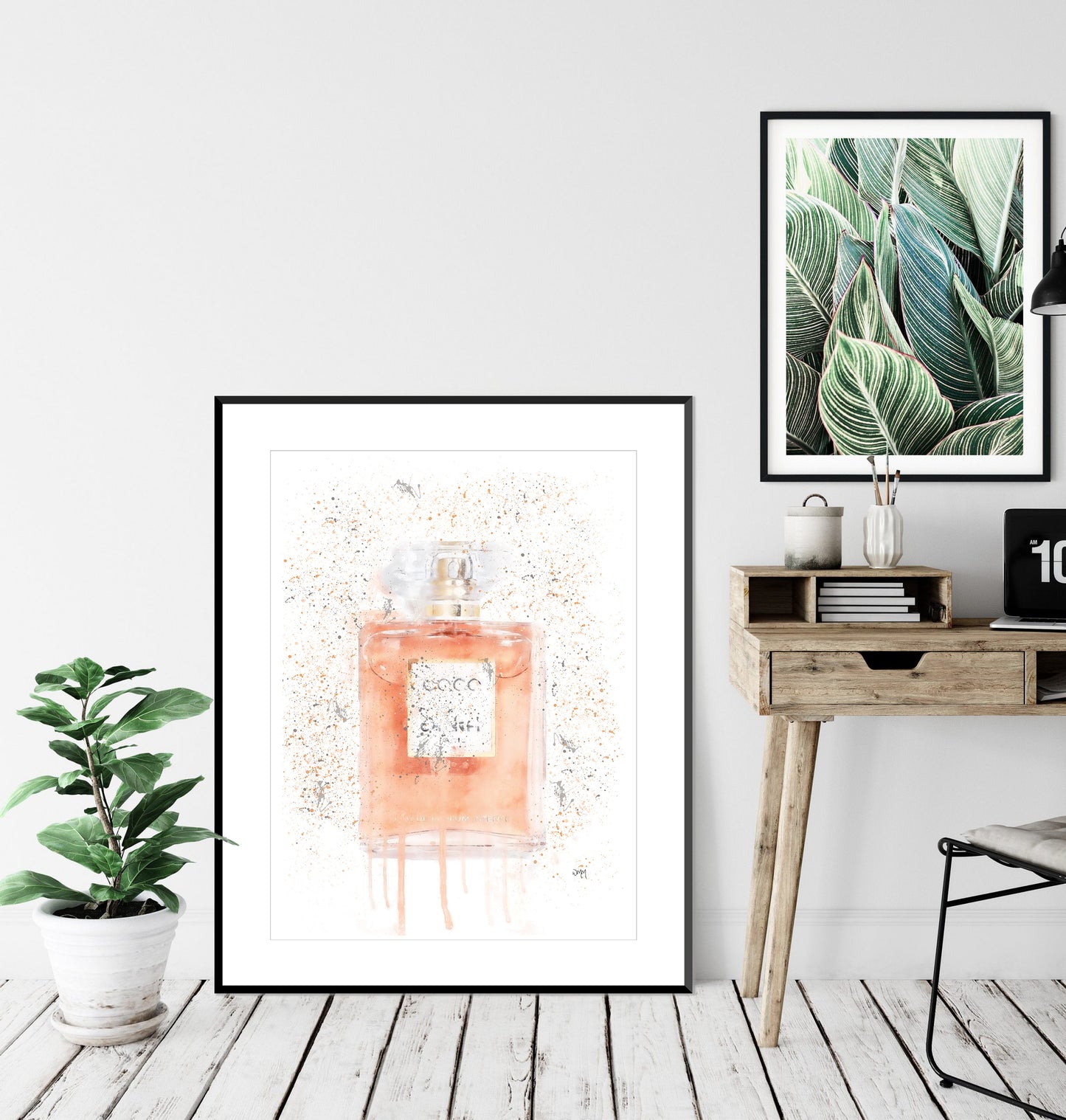 Coral Perfume Bottle Wall Art Print - available in different sizes