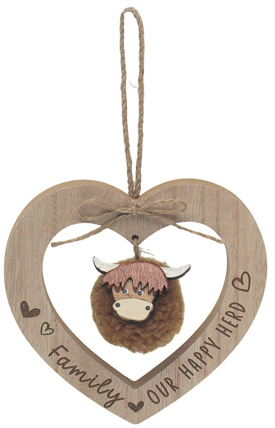 Family Highland Cow heart