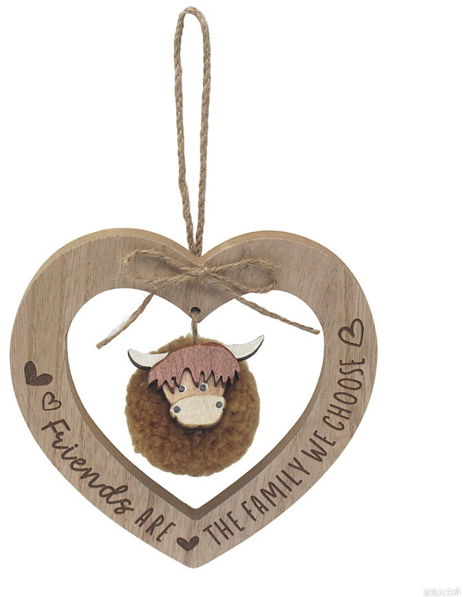 Friends Highland Cow heart