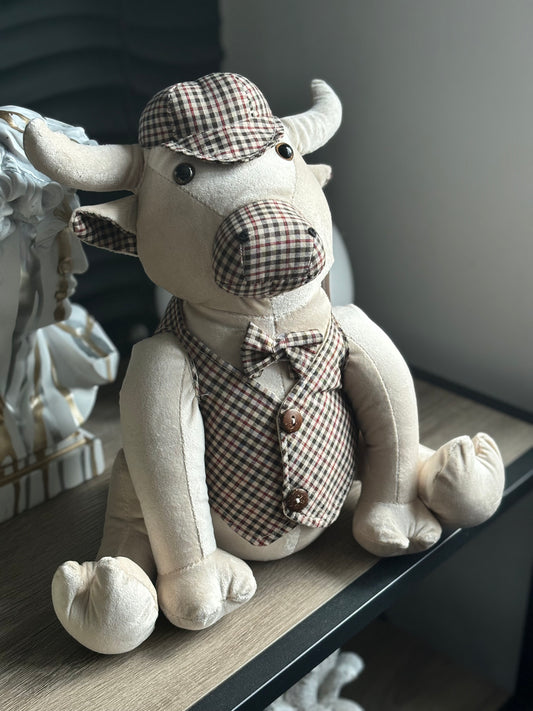 smartly dressed animal doorstop - bull