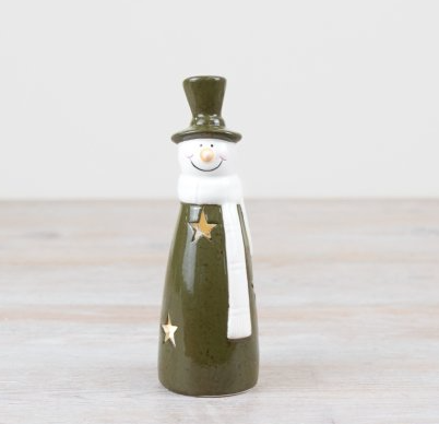 LED Green Snowman - Medium