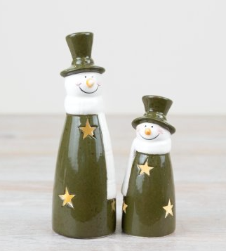 LED Green Snowman - Small