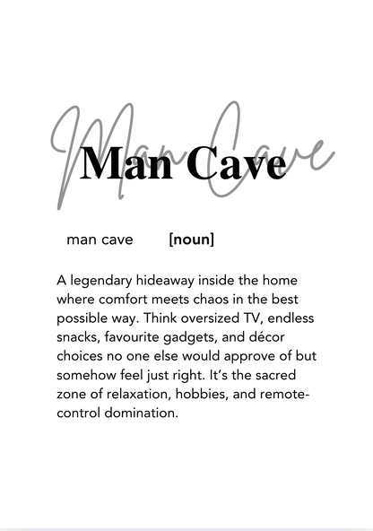 Man Cave print - available in various sizes