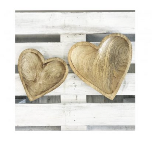Wooden Heart plate - small
