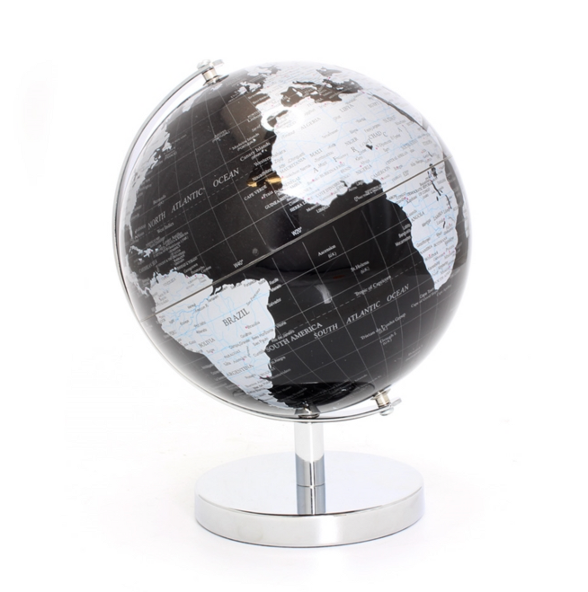 Sliver and Black Globe