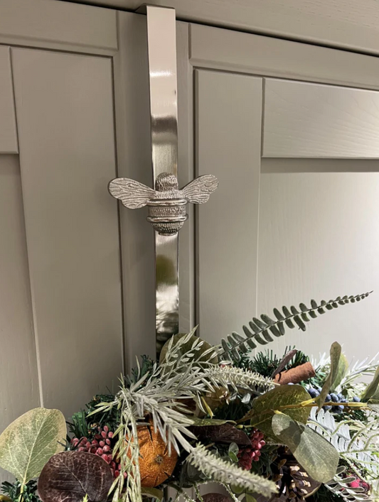 Bee Door Wreath Hanger - Nickel