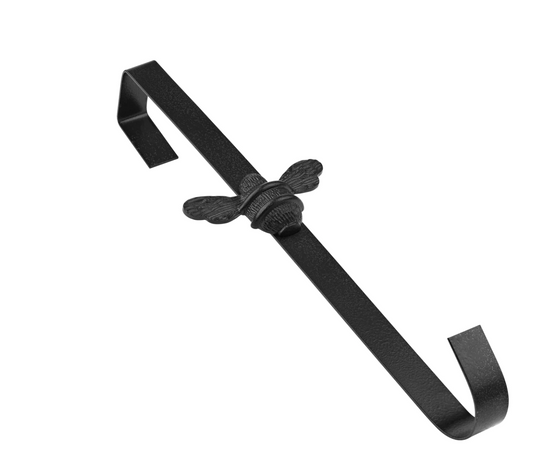 Bee Door Wreath Hanger - Black