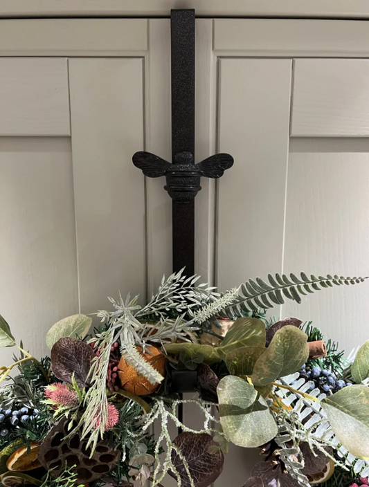 Bee Door Wreath Hanger - Black