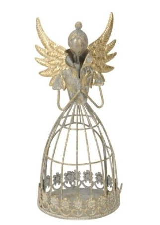 Gold Iron Angel Tea light holder - available in two sizes
