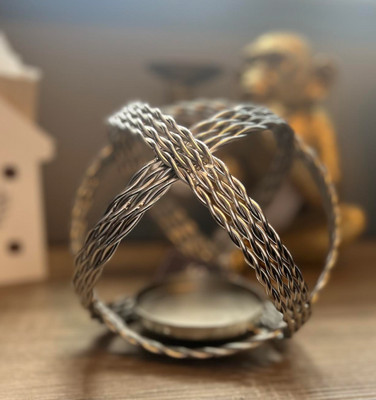 Medium Silver Ball Candle Holder