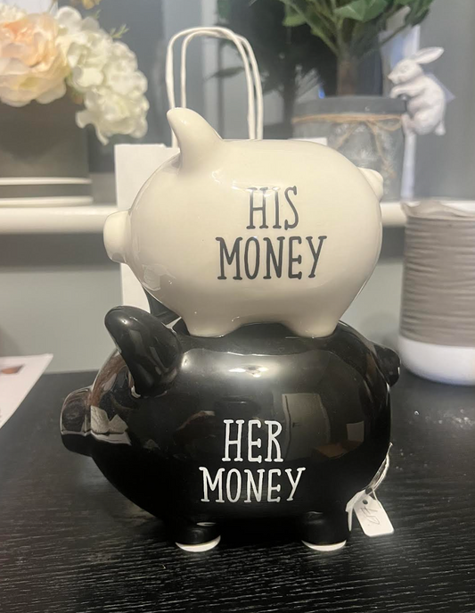 *Second* DOUBLE PIGGY MONEY BANK - His/Her money